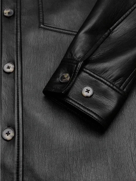 Wilfred Ganna™ Lined Vegan Leather shacket size XS - Picture 11 of 13